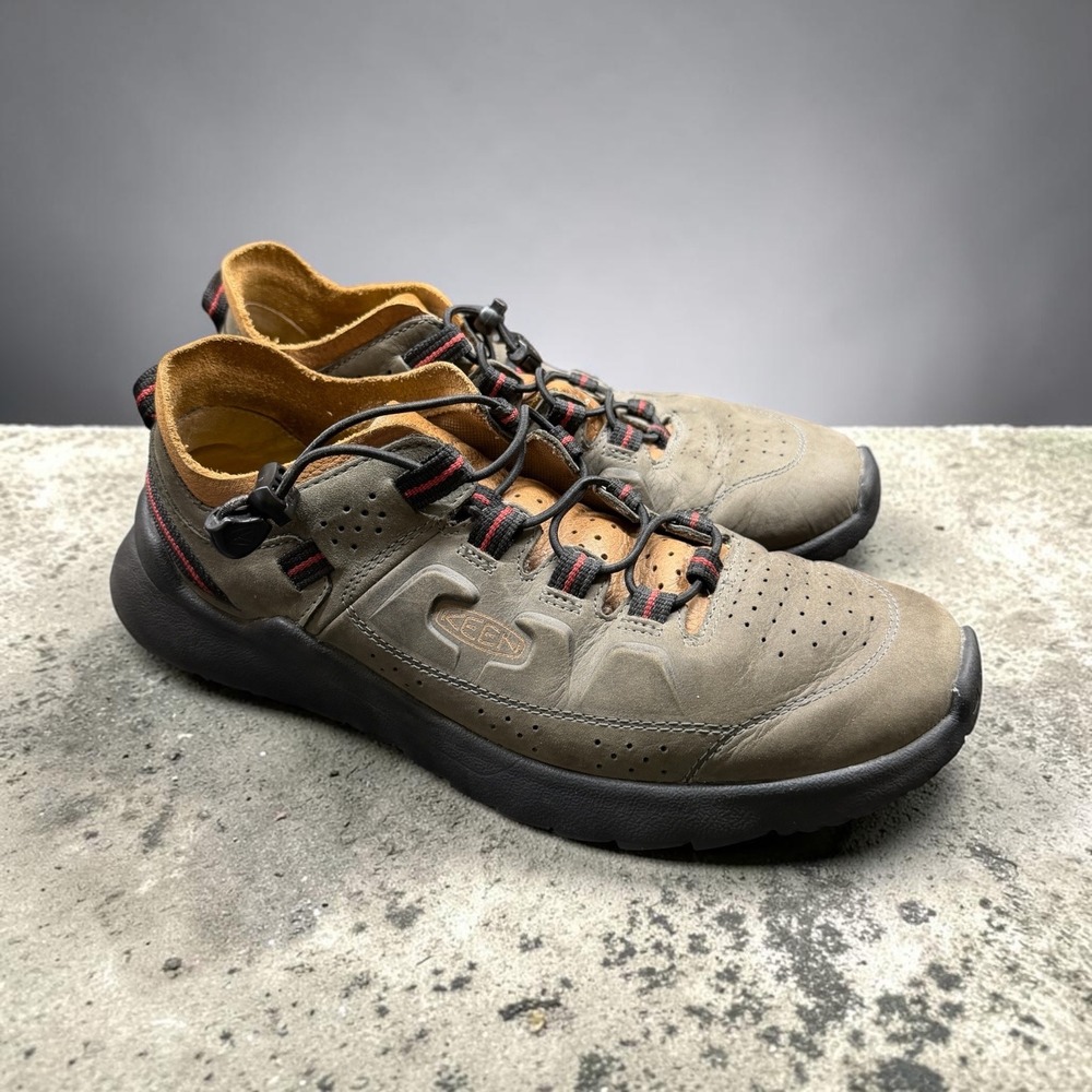 Keen Highland Arway Men's Olive Green Leather Bungee Lace Sneakers Shoes 10